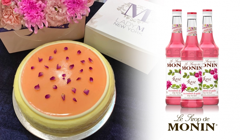 母親節限定玫瑰千層蛋糕預購倒數 Lady M與法國百年品牌MONIN完美結合