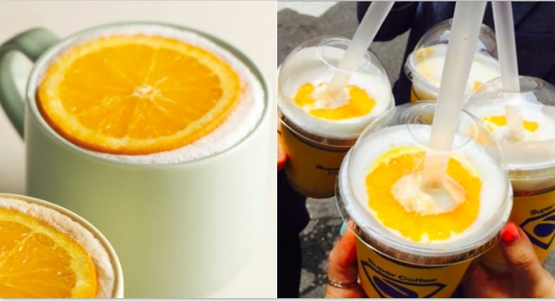 將拿鐵加入1~2天前先漬好的柳橙，立刻變身韓國人氣「柳橙咖啡」!! 喝一口就回不去了!!