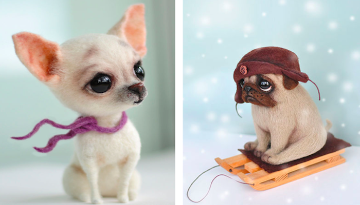 太栩栩如生了吧？！俄國藝術家製作了一系列狗狗玩偶，「萌呆表情」和「無辜大眼睛」讓所有網友融化了！！