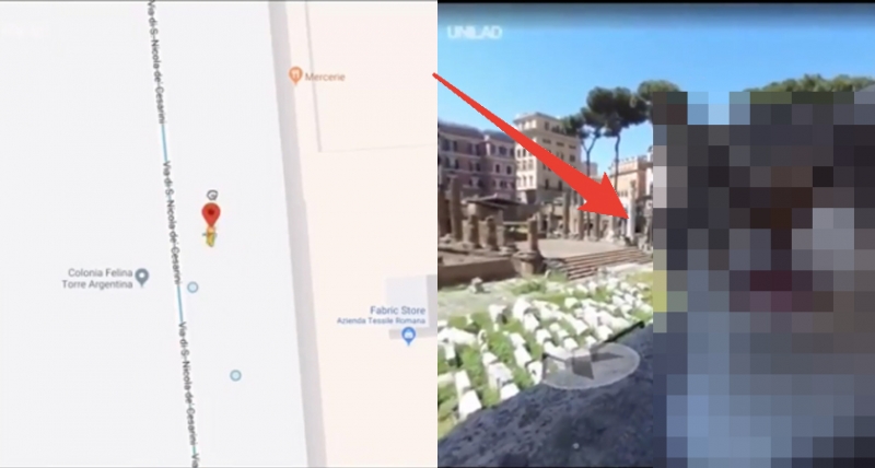網友用Google地圖搜尋羅馬廣場　打開街景服務竟看到「一顆頭」
