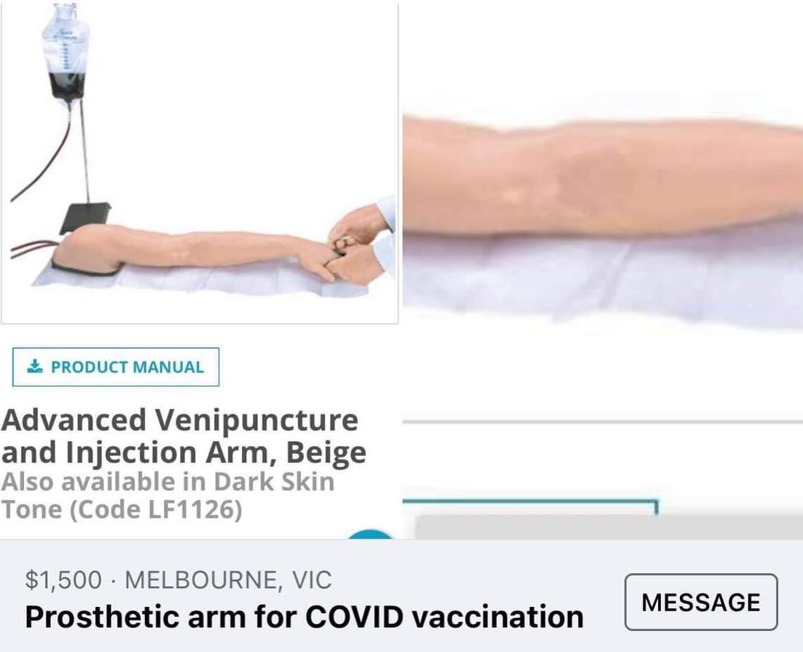 就是不想打疫苗！　網路竟賣「假手臂」供注射配戴