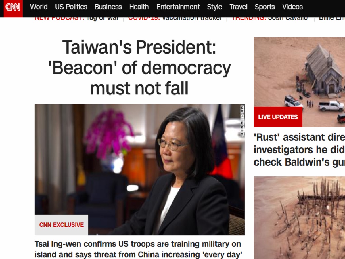 CNN專訪證實美軍在台　蔡總統：中國威脅日增